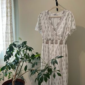 World Market White Maxi High-Low Dress